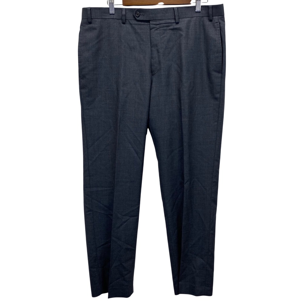 LAUREN Ralph Lauren Men's Charcoal 100% Wool Dress Pants 36W 30L Total Comfort